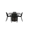 ebuy24 Olivia eethoek tafel mokka en 4 baltimore stoelen zwart.