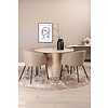 ebuy24 Bianca eethoek tafel whitewash en 4 berit stoelen beige.