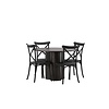 ebuy24 Olivia eethoek tafel mokka en 4 Crosett stoelen zwart.