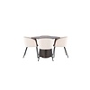 ebuy24 Olivia eethoek tafel mokka en 4 berit stoelen beige.