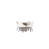 ebuy24 Olivia eethoek tafel whitewash en 4 Rosie stoelen beige.