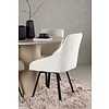 ebuy24 Olivia eethoek tafel whitewash en 4 Rosie stoelen beige.