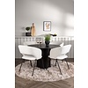 ebuy24 Olivia eethoek tafel zwart en 4 Day stoelen offwhite.