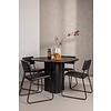 ebuy24 Olivia eethoek tafel zwart en 4 Kenth stoelen zwart.