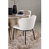 ebuy24 Olivia eethoek tafel whitewash en 4 Edina stoelen wit.