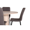 ebuy24 BiancaROWW eethoek eetkamertafel eik fineer wit washed en 4 Windu Lyx eetkamerstal grijs.