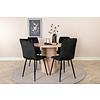 ebuy24 BiancaROWW eethoek eetkamertafel eik fineer wit washed en 4 Windu Lyx eetkamerstal velours zwart.