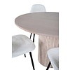 ebuy24 Bianca eethoek tafel whitewash en 4 Polar stoelen wit.