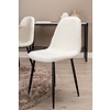 ebuy24 Bianca eethoek tafel whitewash en 4 Polar stoelen wit.