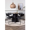 ebuy24 Bootcut eethoek tafel zwart en 4 Kenth stoelen zwart.