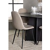 ebuy24 Bootcut eethoek tafel zwart en 4 Polar stoelen beige.