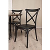 ebuy24 Stone eethoek tafel mokka en 4 Crosett stoelen zwart.