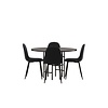 ebuy24 Copenhagen eethoek tafel zwart en 4 Polar stoelen zwart.