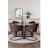 ebuy24 Durango eethoek tafel okkernoot decor en 4 Evening stoelen bruin.