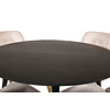 ebuy24 DippÃ˜115BLBR eethoek eetkamertafel zwart en 4 Velvet Deluxe eetkamerstal velours beige, messing decor.