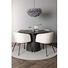 ebuy24 Lanzo eethoek tafel mokka en 4 berit stoelen beige.