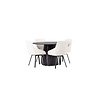 ebuy24 Lanzo eethoek tafel mokka en 4 Rosie stoelen beige.