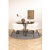 ebuy24 DippÃ˜115BLBL eethoek eetkamertafel zwart en 4 Berit eetkamerstal velours beige.