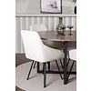 ebuy24 Durango eethoek tafel okkernoot decor en 4 Rosie stoelen beige.