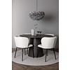 ebuy24 Lanzo eethoek tafel mokka en 4 Edina stoelen wit.