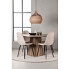 ebuy24 Lanzo eethoek tafel naturel en 4 Polar stoelen beige.