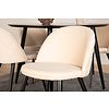 ebuy24 DippÃ˜115BLBL eethoek eetkamertafel zwart en 4 Velvet Stitches eetkamerstal velours beige.