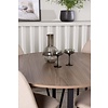 ebuy24 Durango eethoek tafel okkernoot decor en 4 Polar stoelen beige.