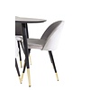 ebuy24 Dipp eethoek tafel zwart en 4 Velvet stoelen grijs.