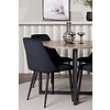 ebuy24 Durango eethoek tafel okkernoot decor en 4 Night stoelen zwart.