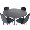 ebuy24 DippÃ˜115BLBR eethoek eetkamertafel zwart en 4 Polar Diamond eetkamerstal velours zwart.