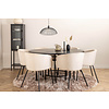 ebuy24 Copenhagen eethoek eetkamertafel bruin en 6 Berit eetkamerstal velours beige.