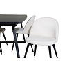ebuy24 IncaBLBL eethoek eetkamertafel uitschuifbare tafel lengte cm 160 / 200 zwart en 4 Velvet eetkamerstal fluweel beige, zwart.