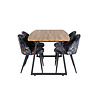 ebuy24 IncaNABL eethoek eetkamertafel uitschuifbare tafel lengte cm 160 / 200 el hout decor en 4 Velvet eetkamerstal velours gebloeid.