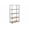 Sea boekenrek met 3 planken in wild eiken en zwart metaal