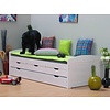 Tienerbed bedbank Ulli met laden wit