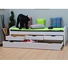 Tienerbed bedbank Ulli met laden wit