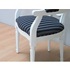 Cremewit barok stoel met armleuning Rococo met zwart gestreepte stof