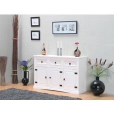 Wit dressoir New Mexico 132cm breed met 3 deuren en 3 laden