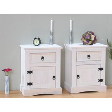 2 nachtkastjes wit New Mexico