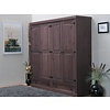 Bruine kledingkast 4-deurs New Mexico