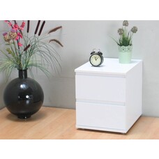 Nachtkastje Mia wit - 40cm breed, 48,5cm hoog en 34cm diep