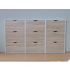 Schoenenkasten Napoli (set van drie) met 3 lades wit / eiken