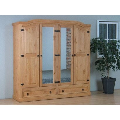 New Mexico 4-deurs kledingkast met spiegel