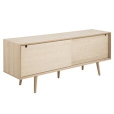 Canes dressoir massief eiken wit geloogd