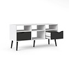 Napoli TV-meubel met 2 lades en 4 open vakken zwart/wit