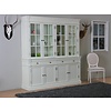 Mozart 4-deurs buffetkast winkelkast antiek wit gepatineerd. Breedte 186 cm, hoogte 200 cm.