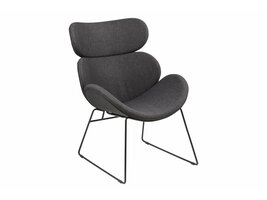 Cazy fauteuil grijs - zwart onderstel