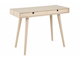 Cent bureau met 2 lades eiken geloogd wit - 100x45x74 cm