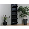 Pisa schoenenkast zwart metaal met 5 vakken
