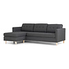 Mars 3-zitsbank met chaise longue links stof donkergrijs